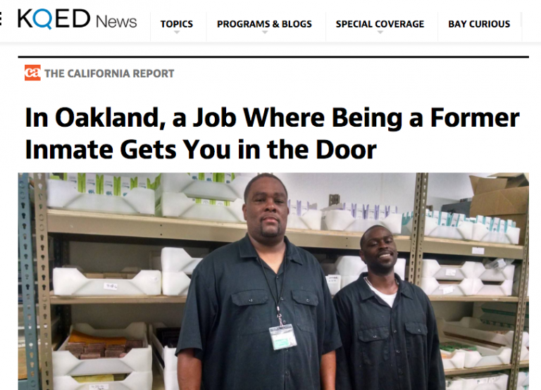 Roots in the News: “In Oakland, a Job Where Being a Former Inmate Gets You in the Door”
