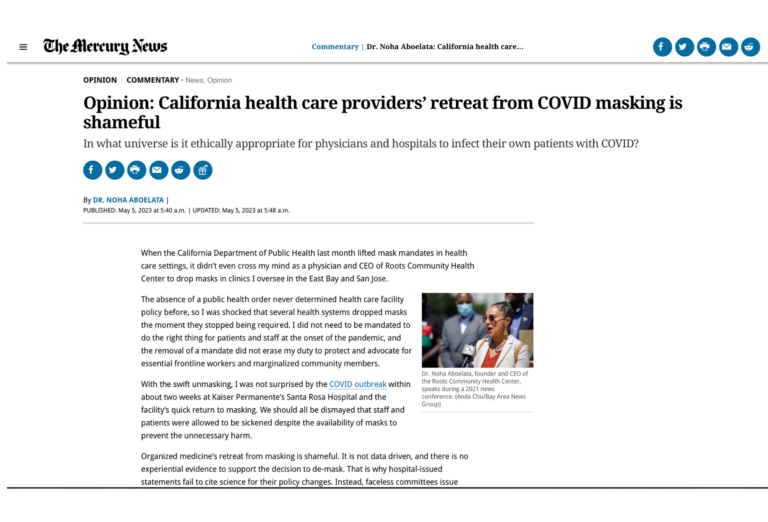 Opinion: California health care providers’ retreat from COVID masking is shameful