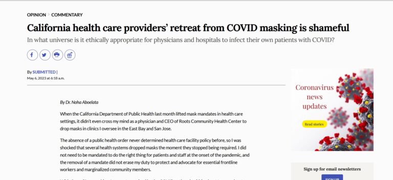 California health care providers’ retreat from COVID masking is shameful
